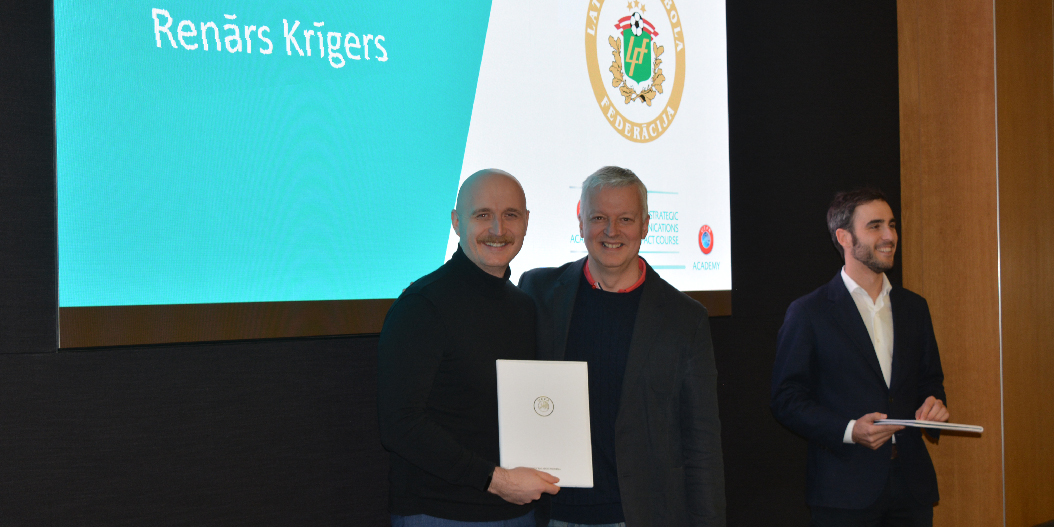 R. Krīgers noslēdz UEFA stratēģiskās komunikācijas kursu