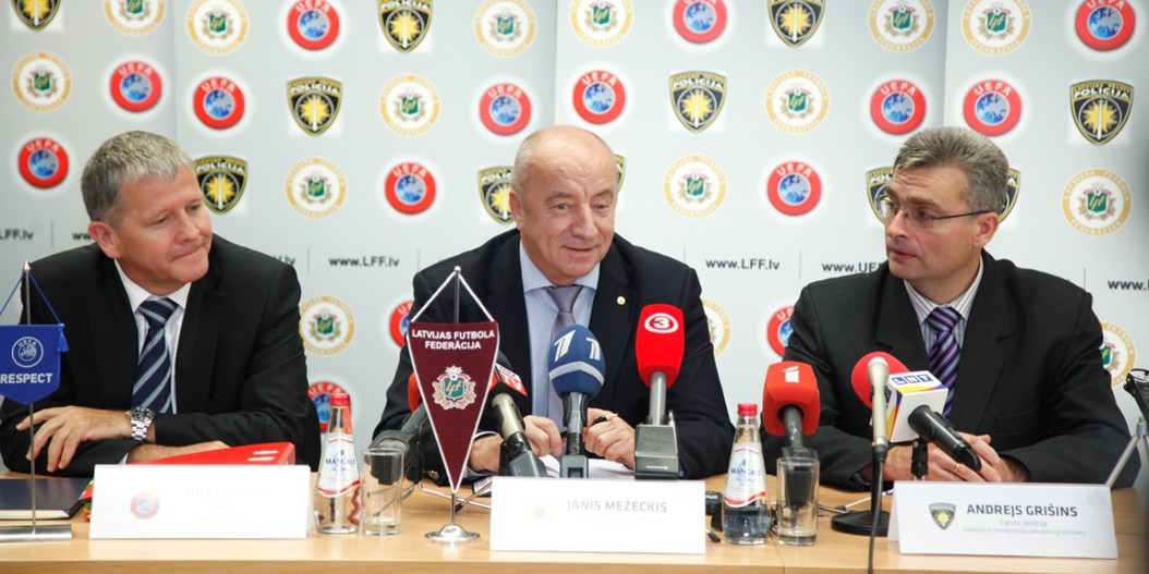 Valsts policija, LFF un UEFA 24.oktobrī rīkoja kopīgu preses konferenci (VIDEO)
