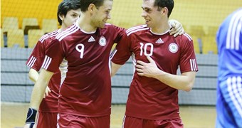 Latvijas telpu futbola izlase pārbaudes spēlē Rīgā cīnās neizšķirti ar Baltkrieviju