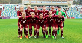 Sieviešu futbola izlase cīnās neizšķirti ar Gruziju