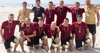 Latvijas kausu pludmales futbolā atkal iegūst Kreiss komanda