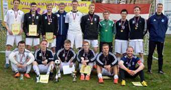 Latvijas Universiādes minifutbola sacensībās vēlreiz uzvar RTU sportisti