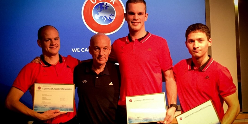 Trīs Latvijas jaunie tiesneši ar izcilību absolvē UEFA CORE programmu