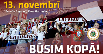 Pievienojies braucienam uz Portugāli kopā ar Latvijas nacionālo futbola izlasi
