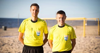 Latvijas pludmales futbola tiesnešiem vairāki starptautiski nozīmējumi