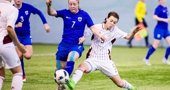 Otrajā pārbaudes spēlē Latvijas sieviešu valstsvienība zaudē Somijas "B" izlasei
