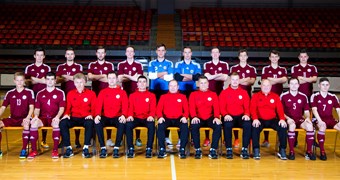 Latvijas telpu futbola izlase gatavojas A. Ponomarjova piemiņas turnīram