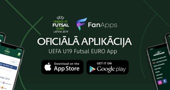 Apritē tiek laista U-19 Eiropas čempionātam telpu futbolā paredzēta aplikācija viedtālruņiem