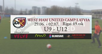 Pirmo reizi Latvijā nometne jauniešiem "West Ham United" treneru vadībā