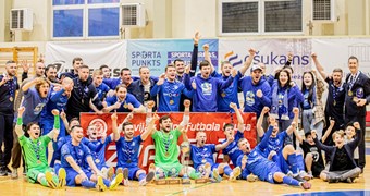 RFS Futsal dramatiskā cīņā iegūst Latvijas kausu telpu futbolā