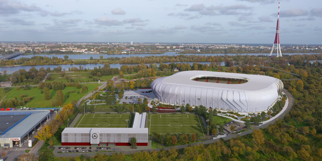 Rīgas dome piešķir zemi Lucavsalā nacionālā futbola stadiona projekta turpināšanai
