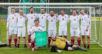 Latvijas futbola mediju komanda startēja Eiropas čempionātā