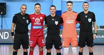 Latvijas tiesneši un delegāts pārstāv LFF UEFA telpu futbola Čempionu līgā