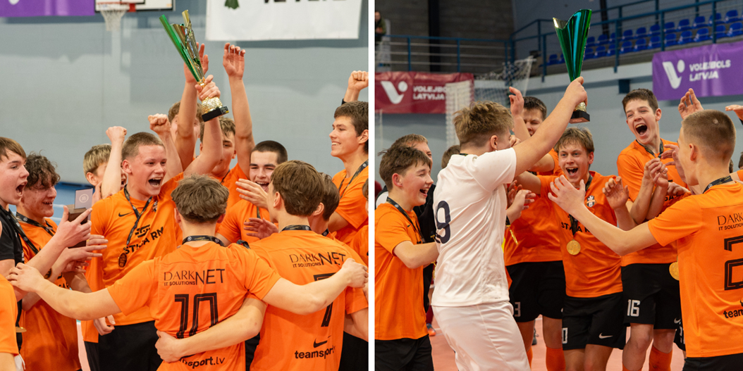 Kuldīgas komandām mājās zelts telpu futbola jaunatnes čempionātā