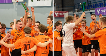 Kuldīgas komandām mājās zelts telpu futbola jaunatnes čempionātā