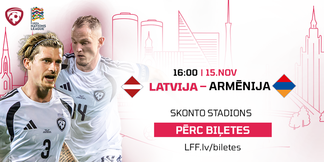 Sākta biļešu tirdzniecība spēlei Latvija - Armēnija